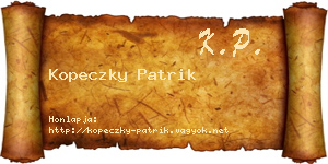 Kopeczky Patrik névjegykártya