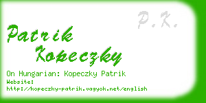 patrik kopeczky business card